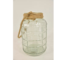 Glasvaas Dublin D19,5 H27cm helder met jute touw