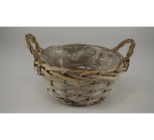 Grey rattan basket 17x8cm