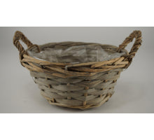 Grey rattan basket 19x9cm