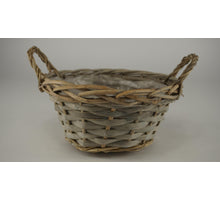 Grey rattan basket 21x10cm