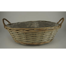 Grey rattan basket 45x12cm
