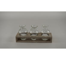 Houten tray grijs met 3 flesjes