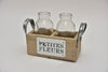 Gray tray with 2 bottles of "petites fleurs" 12.5x6.7x10cm