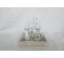 Houten tray grijs met 3 fles mix 17x17x16cm