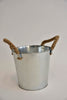 Zinc bucket with jute handles D17 H16.5cm