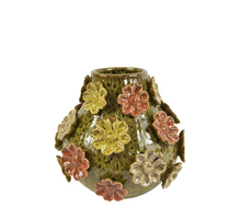 Vaas Flowers D27 H25cm Groen/multikleur