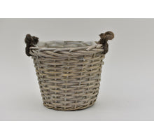 Ear pot reed with jute ears 24x19cm Gray