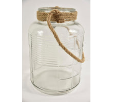 Glasvaas Dublin D25 H38,5cm helder met jute touw