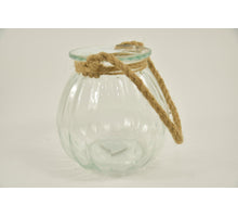 Glasvaas Cork D18 H17,5cm helder met jute touw