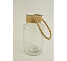 Glasfles Limerick D14 H26cm helder met jute touw