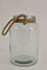 Glasbus ''Quinty'' met jute touw D15,7 H25,5cm Helder
