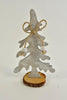 Wooden Christmas tree hanger gray on natural base 15x9x5cm