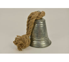 Zinken bel Old-finish D13 H16cm met jute touw 23cm