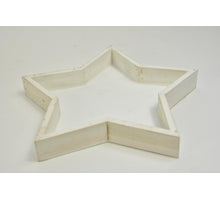 Wooden tray star white-wash 25x25x3cm