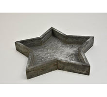 Wooden tray star grey-wash 25x25x3cm