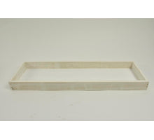 Wooden tray rectangular whitewash 42x14x3cm
