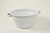 Zinc basin with handles, matt white, D19 H10cm