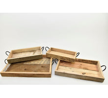 Set/4 dienbladen rechthoek met grepen 55x35x6cm natural