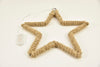 Jute rope star 25x1.5cm with 15 LEDs