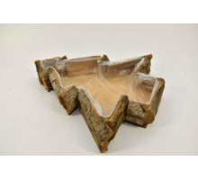 Houten tray kerstboom ''schors'' 42x37x7cm naturel