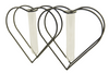 Metalen houder hart zwart met 2 reageerbuizen ''XL'' 30x5x20cm