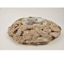 Wreath bark D38 H8cm white-wash
