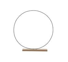 Decoratie cirkel op houten voet zwart - b8xd40cm
