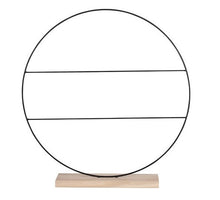 Dekoration Kreis auf Holzsockel mit Bars Gold - b9xd55cm