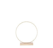 Decoratie cirkel op houten voet goud - b7xd30cm