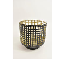 Windlicht ''Erik'' L rond metaal D15,5 H15cm zwart/goud