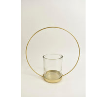 Sfeerlicht ''Ring'' XL metaal met glas D27 B10cm goud