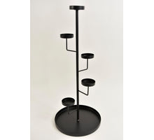 Waxinelicht toren (5) metaal rond D20 H46cm zwart