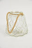 Glass vase "Iris" round with jute rope D12.5 H11cm