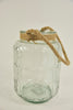 Glasvaas ''Bee'' rond met jute touw D18 H25cm