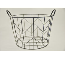 Metallkorb ''Dennis'' rund mit Ohren schwarz D44 H30cm