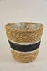 Mand zeegras ''Alie'' rond naturel/zwart D20 H18cm