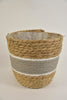 Mand zeegras ''Alie'' rond naturel/grijs D20 H18cm