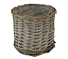 Mand riet cilinder grijs D20 H17cm