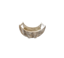 Houten planter Maan oud-wit met handvaten 27x12x11cm