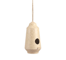 Vogelhuis creme bamboe/bonenschil 15x15x28cm