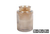 Vase/candle holder "Niamh" L, luster amber glass, 15x15x21cm