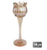 Tealight holder "Tulip" S, amber glass, 7x7x16cm