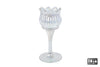 Theelichthouder "Tulip" S ion pearl glas 7x7x16cm