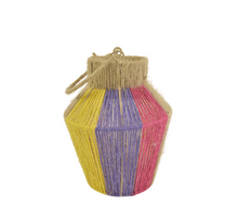 Jute Lantaarn Jasmijn Geel/Fuchsia/Paars/Naturel D25,5 H32/49cm