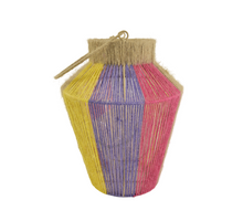 Jute Lantaarn Jasmijn Oranje/Fuchsia/Paars/Naturel D22,5 H29/41cm