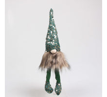 KERSTKABOUTER MET PAILLETJES BUNGELBEENTJES 16X12X56 CM GROEN