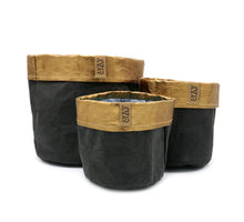 Sizo paper bag black/copper edge Ø 13 cm