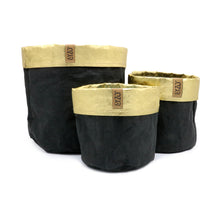 Sizo paper bag black/gold edge Ø 15 cm