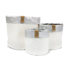 Sizo paper bag white/silver edge Ø 20 cm
