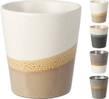 BEKER AARDEWERK 3 TONE D7,5 H8CM 200ML 4 ASSORTIE KLEUR